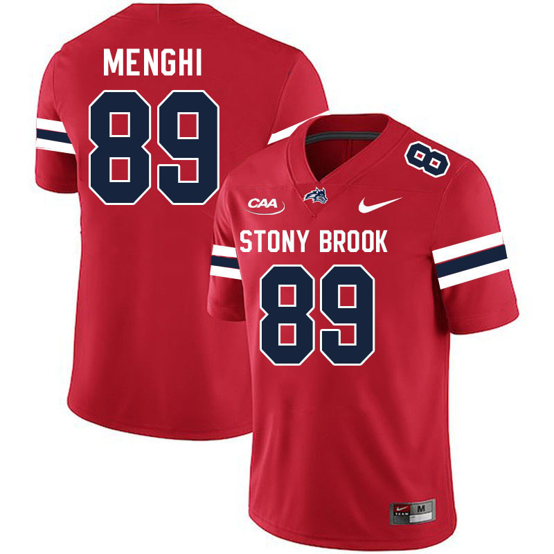 Stony Brook Seawolves #89 Alex Menghi College Football Jerseys Stitched-Red